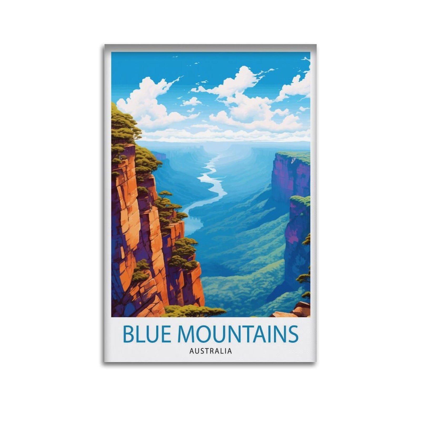 xiaoxiaoshen Blue Mountains Australia Travel Australian Landscape Canvas Poster Wall Art Prints Room Aesthetic Murals Bedroom And Living Decorations 08x12inch(20x30cm)