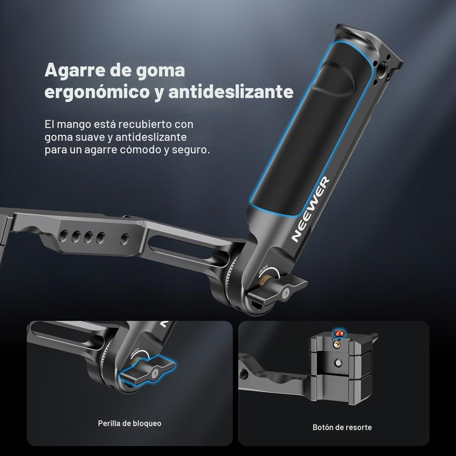 NEEWER RS4 RS3 Gimbal Sling Empuñadura Ajustable con Riel NATO, Compatible con dji RS4 RS4Pro RS3 RS3Pro RS3Mini RS2 RSC2 Ronin-S Ronin-SC para Tomas Angulo Bajo, Carga Máxima 13,2 LB, ST49
