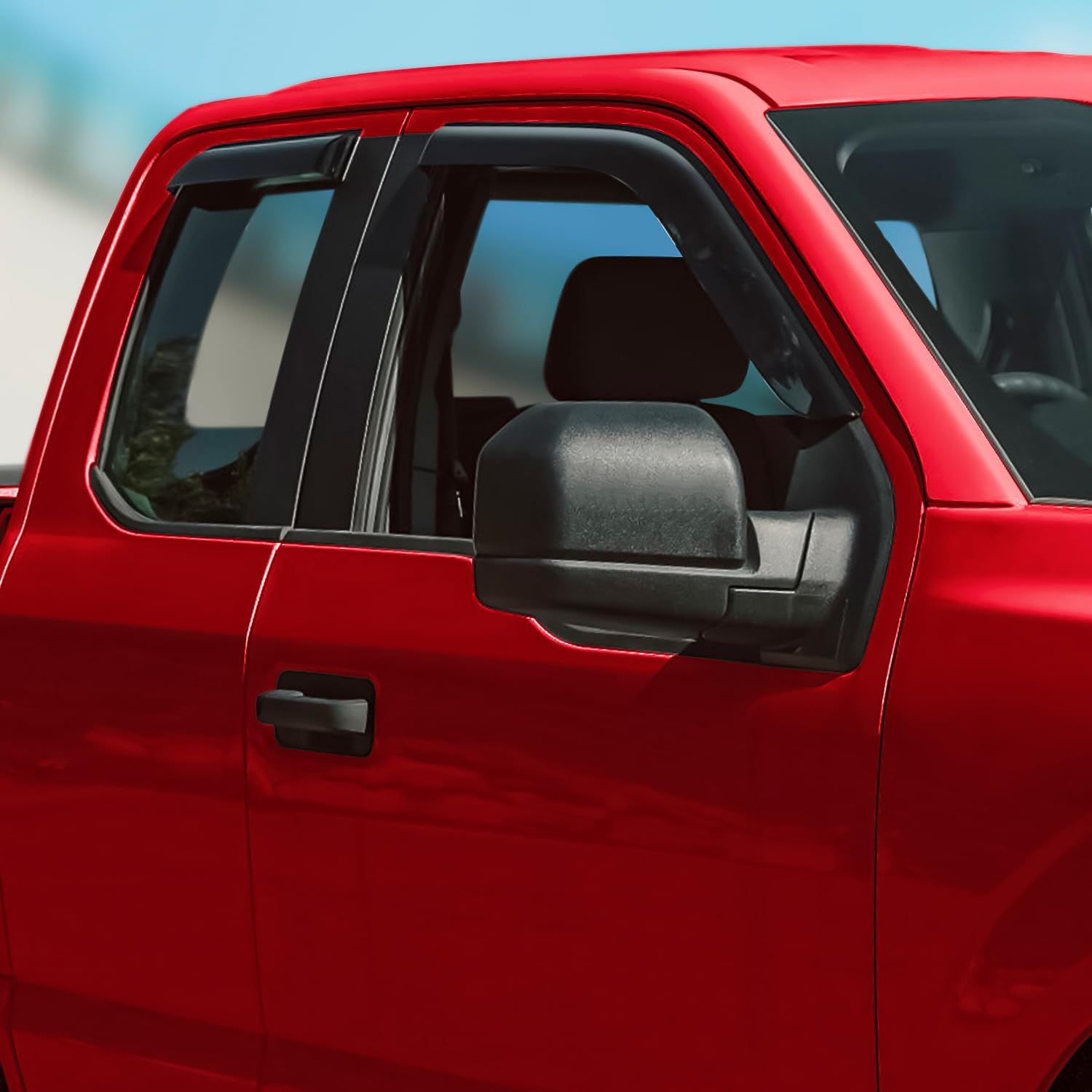 Voron Glass Tape-on Extra Durable Rain Guards for Trucks Ford F-150 2015-2025 SuperCab, Window Deflectors, Vent Window Visors, 4 Pieces - 130021