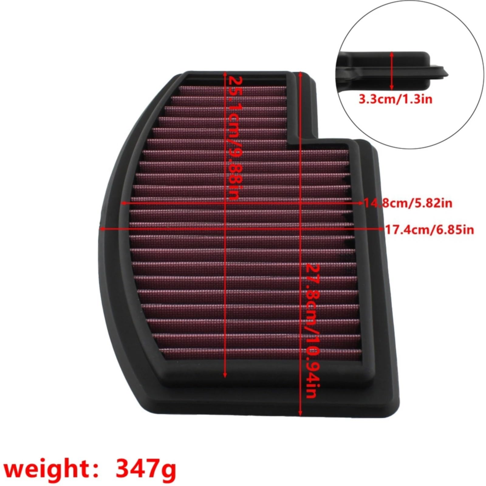 Filtr powietrza Motocykl przepływ filtra powietrza środek do czyszczenia wlotu T2205748 pasuje do Triumph Speed ​​Triple 1200 RS/RR 2021 2022 2023 2024 2025 filtr wlotowy