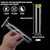 Vista 2 de Tubo de ensayo de plástico de 3.7 fl oz, paquete de 40 tubos de ensayo de plástico transparente, tubos de ensayo transparentes con tapa, tubos