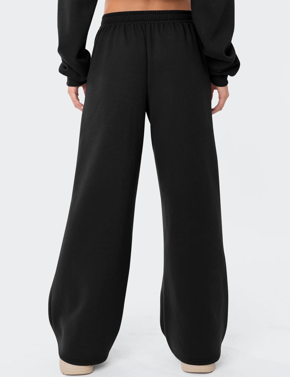 LOMON Women's Sweatpants Wide Leg Fleece Lined Sweat Pants Spring Winter Clothes 2026 Baggy Drawstring Joggers with Pockets - Image 5