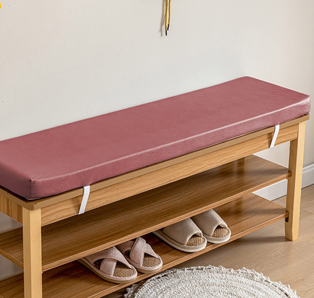 Cuscino per panca in ecopelle impermeabile con scarpiera, ideale per esterni, giardino, patio, sala da pranzo, pianoforte, adatto a 2/3/4 posti con laccio di sicurezza.