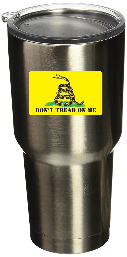 BOLDERGRAPHX 5086 Gadsden Flag Vinyl Sticker Decal 1.7"x2.7" 2 Pack for Yeti Mug Cup RTIC Sic Cup Thermos Cup or Laptop Cell Phone wrap or Hardhat