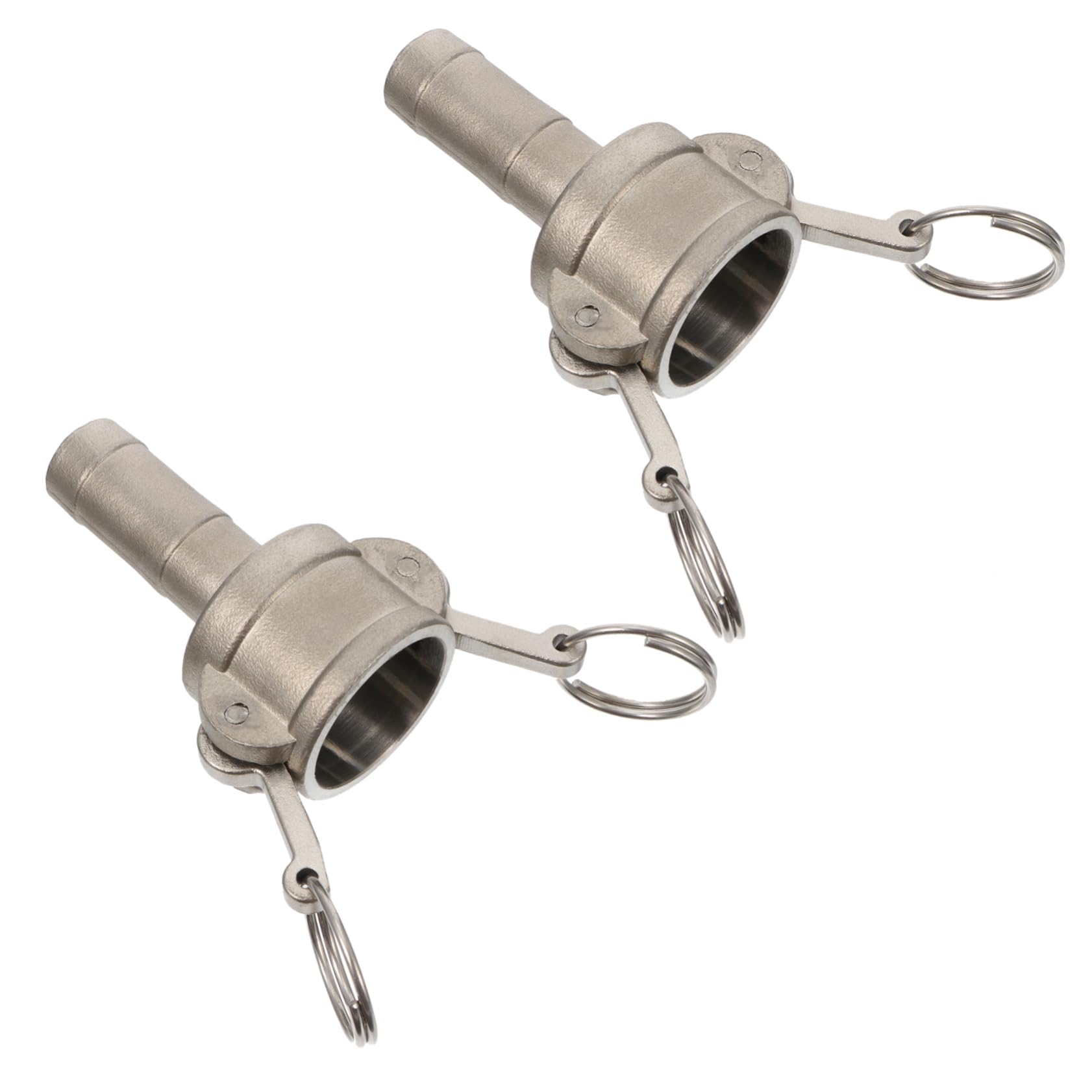 FUNOMOCYA 2 Pcs Connector Camlock Gasket Female Coupler Fitting Camlock Coupling Adapter Quick Coupling Parts Aluminum Type c Cam and Groove Fitting Hose Male Adapter Silver Stainless Steel