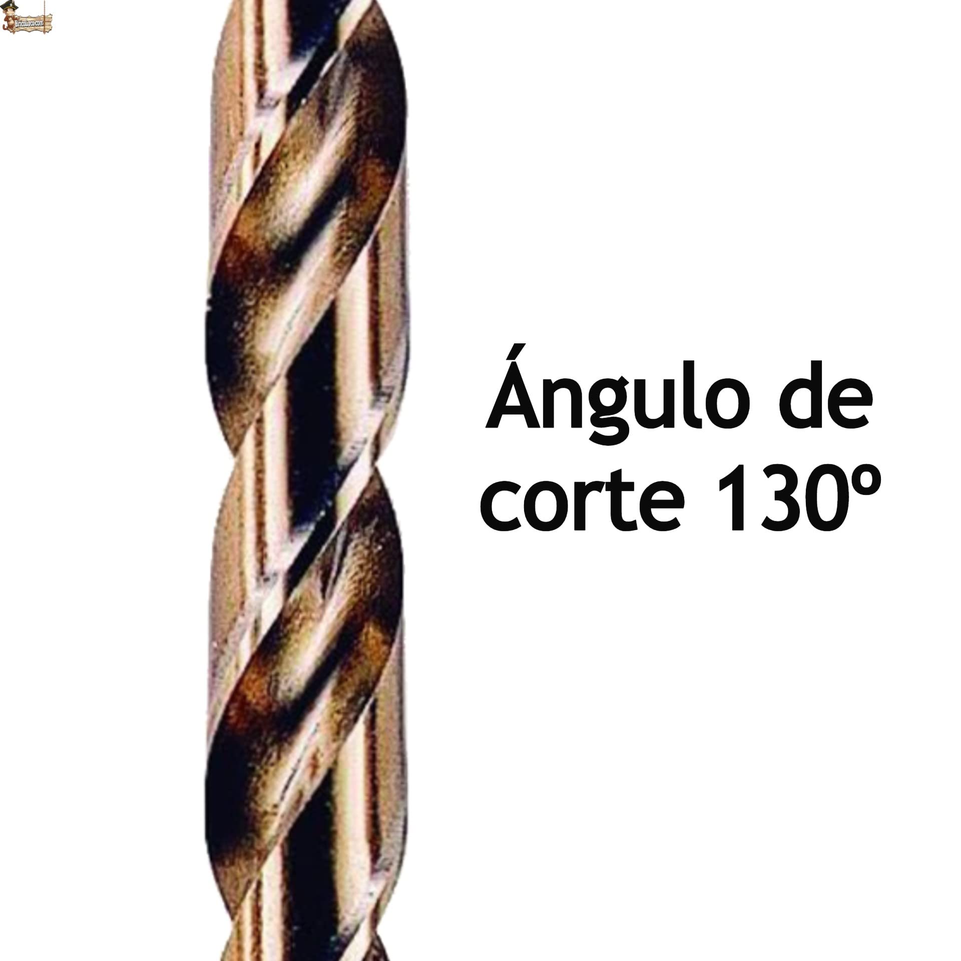 BricoLoco.com Broca metal acero rápido cobalto. HSS-CO. Caja 5 brocas de 12 mm. Aceros duros e inoxidables. Ángulo corte 130º. Mango cilíndrico. Industrial. (12 mm. Diámetro)
