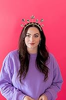 Vista 2 de MOLOCH Diadema de Mardi Gras con purpurina, máscara de corona de flor de lis, diadema de carnaval, accesorio para el cabello, regalos