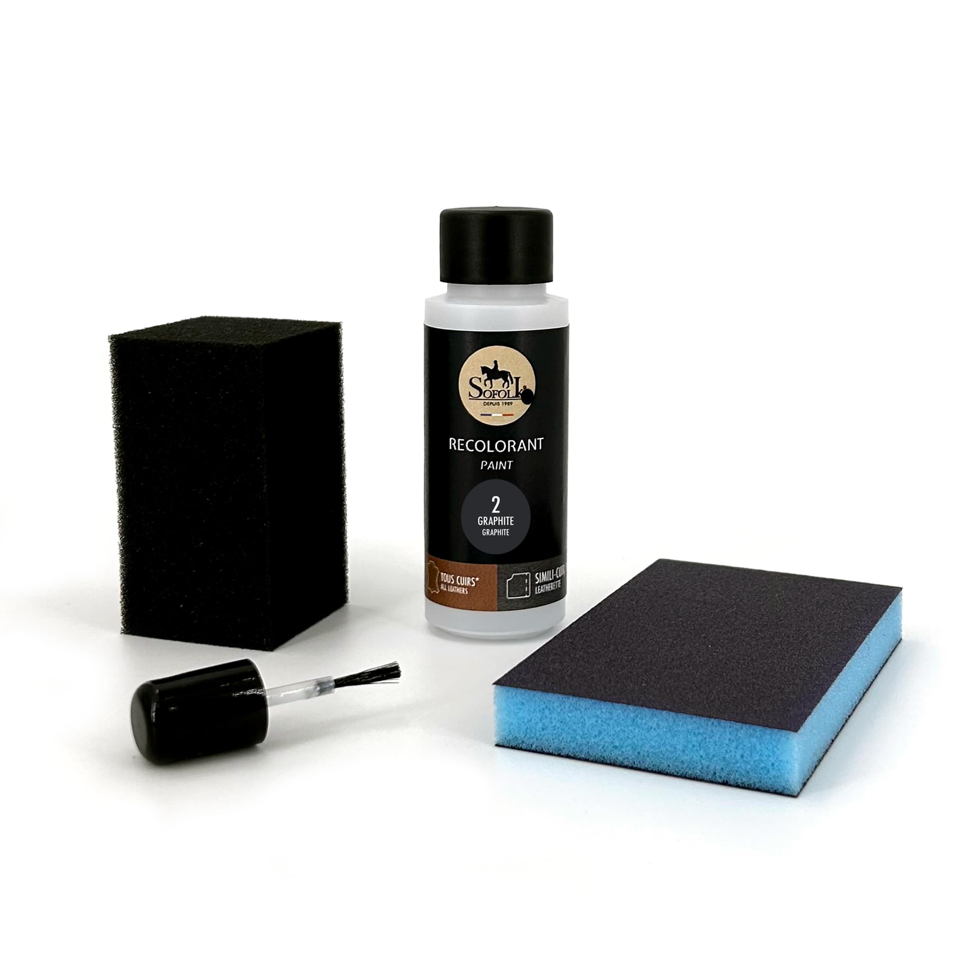Sofolk - Kit de retoque Pintura Cuero/Cuero de imitación - Tinte para Volante de Coche, Asiento de Coche, sofás, Zapatos, Chaquetas y Ropa - Cuero dañado, Rayado, arañado, Descolorido — view 30