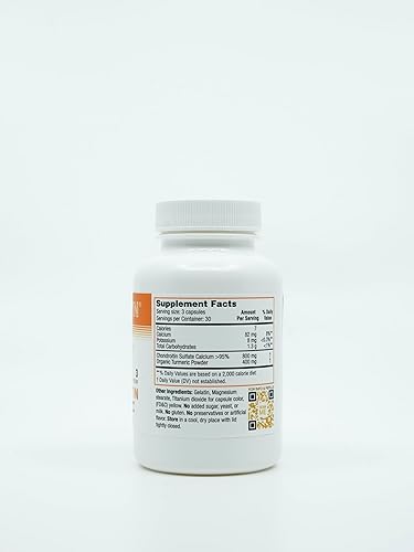 Miniatura 8 de SYNTHRITIS Condroitina de calcio y cúrcuma orgánica, porciones de 28 días en 84 cápsulas, el costo de la porción de 3 cápsulas es de $1.43