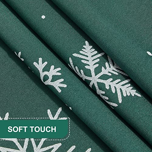 Tony's Collection Hunter Green Curtains 63 Inch Length, Snowflake Christmas Window Curtains Holiday Decor Xmas Curtain Panels For Home Kid Room/Bedroom Living Room(52X63 Inch, Hunter Green,2 Panels) #TOP4