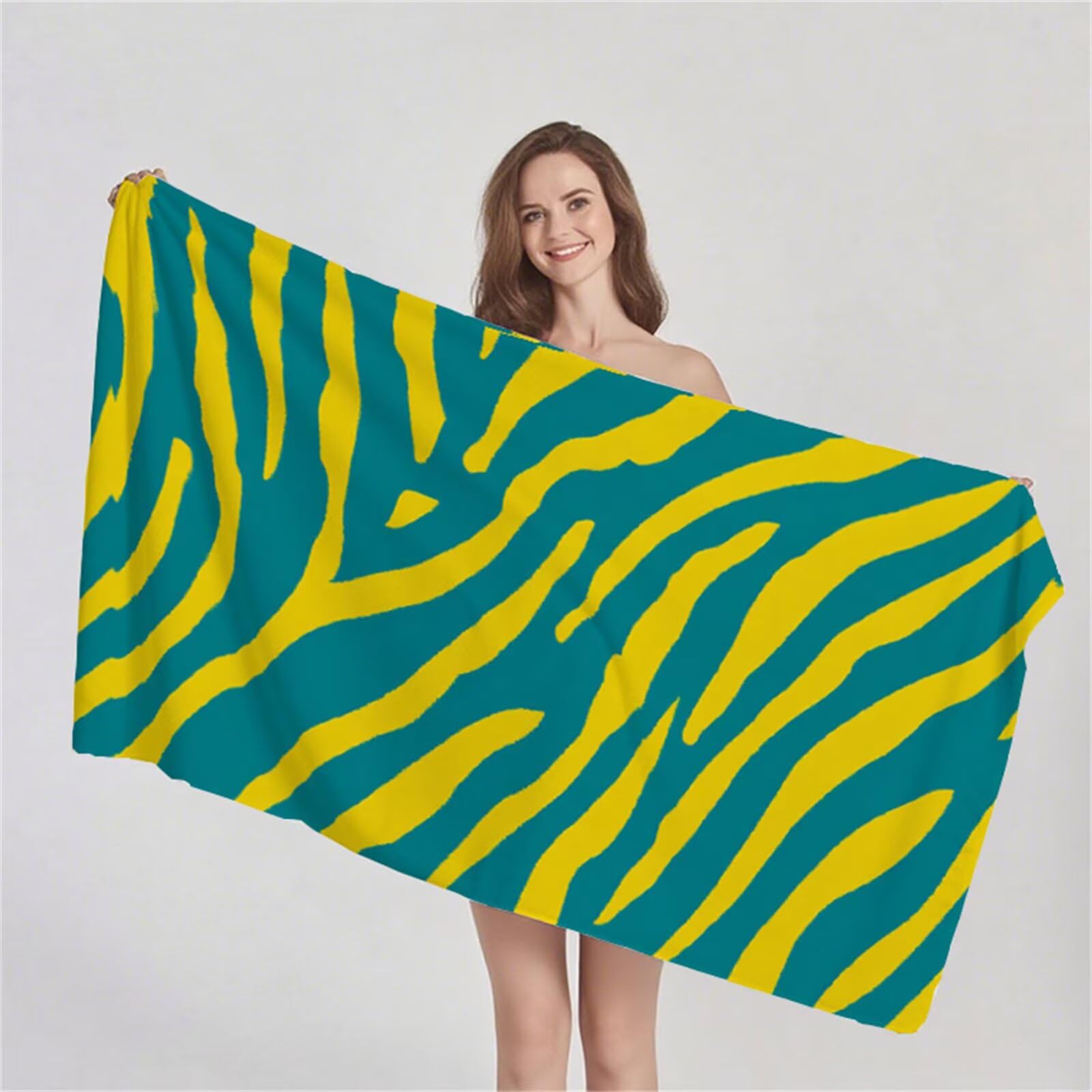 Ręcznik plażowy XXL 90 x 180 cm, ręcznik z mikrofibry Ręczniki kąpielowe Przeciwpiaskowe Lekki i szybkoschnący chłonny miękki dywanik plażowy, z torbą do uprawiania sportu, w podróż, (turkusowa