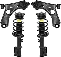 Vista 286 de Detroit Axle - Kit de puntales delanteros para Ford 2000-2004 Focus 2 puntales con muelle helicoidal 2 brazos de control inferiores con rótulas 2001