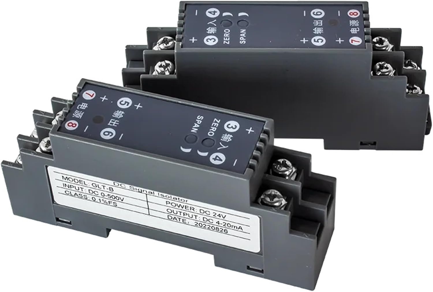 1PCS 0-1A 0-10A to RS485 4-20mA Current Transmitter 0-10V 0-5V Signal Isolator 0-100V 0-500V 0-1000V Voltage Transducer Transmitter(Output 4-20mA,Input DC 0-5V_DC24V)