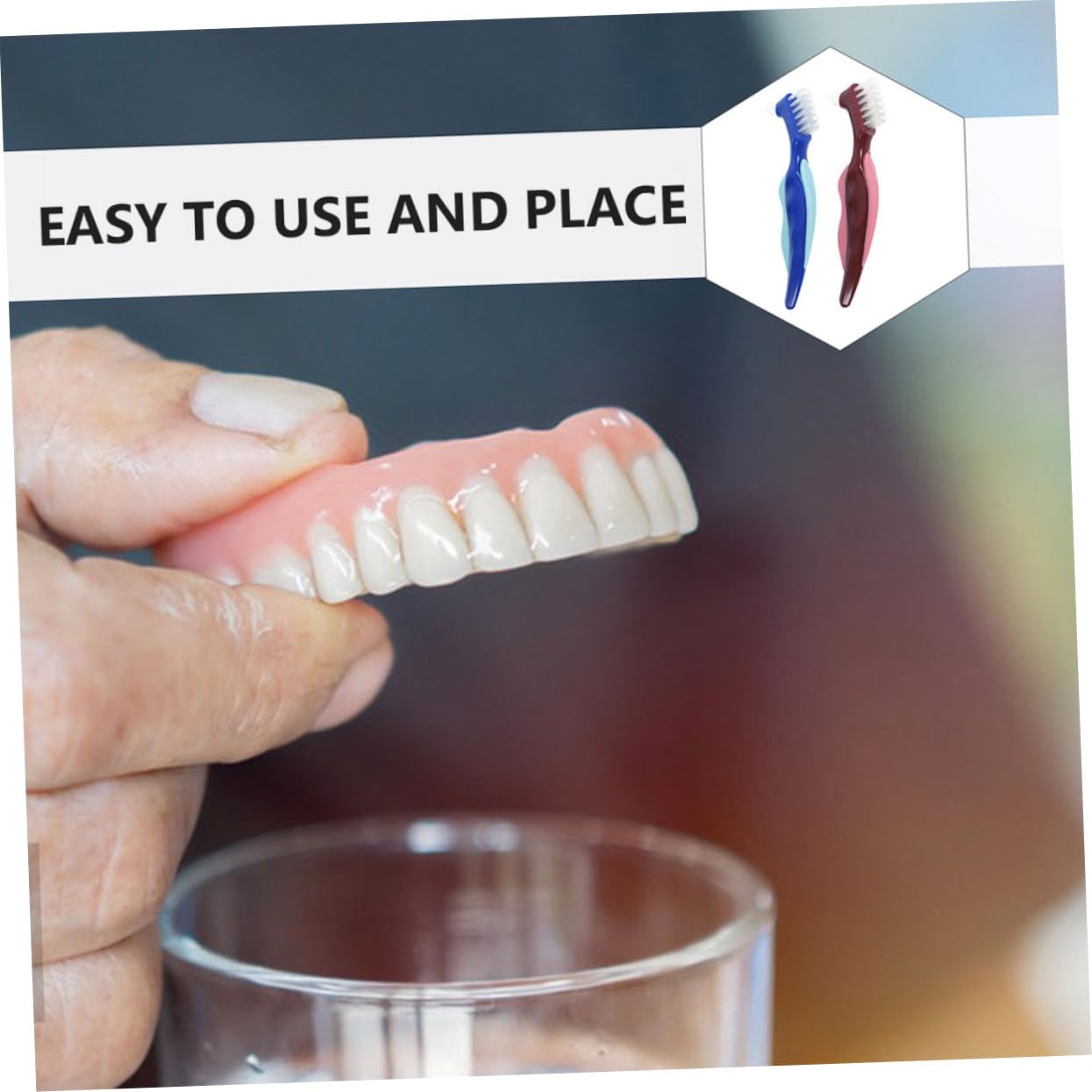 BESTYASH 5 Set Spazzola Per La Pulizia Della Protesi Pulito Più Doppio Pennello Morbido Spazzolino Da Denti Per Intercapedine Assortito Setole Adulti Orale Nylon 2 Pezzi * 5