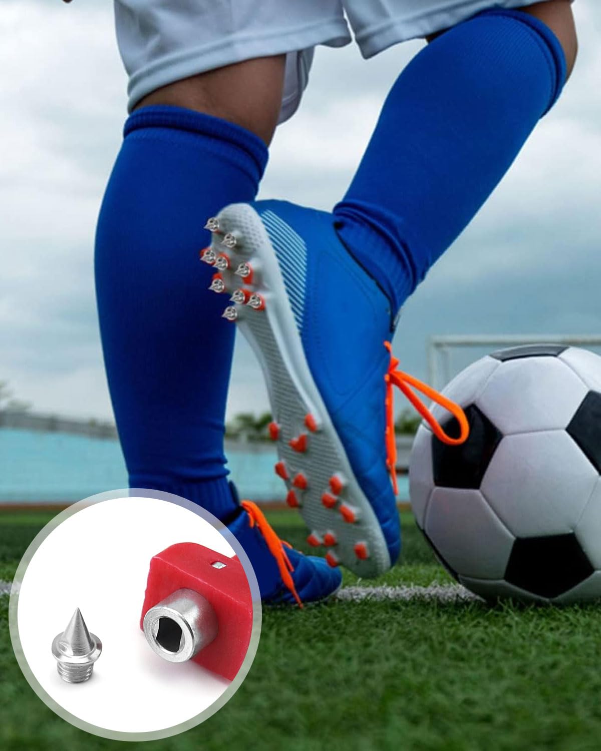 Punte per Scarpe 6 mm Chiave a Spillo, Punte d'Acciaio Piramide Sostituzione per Scarpe Atletiche