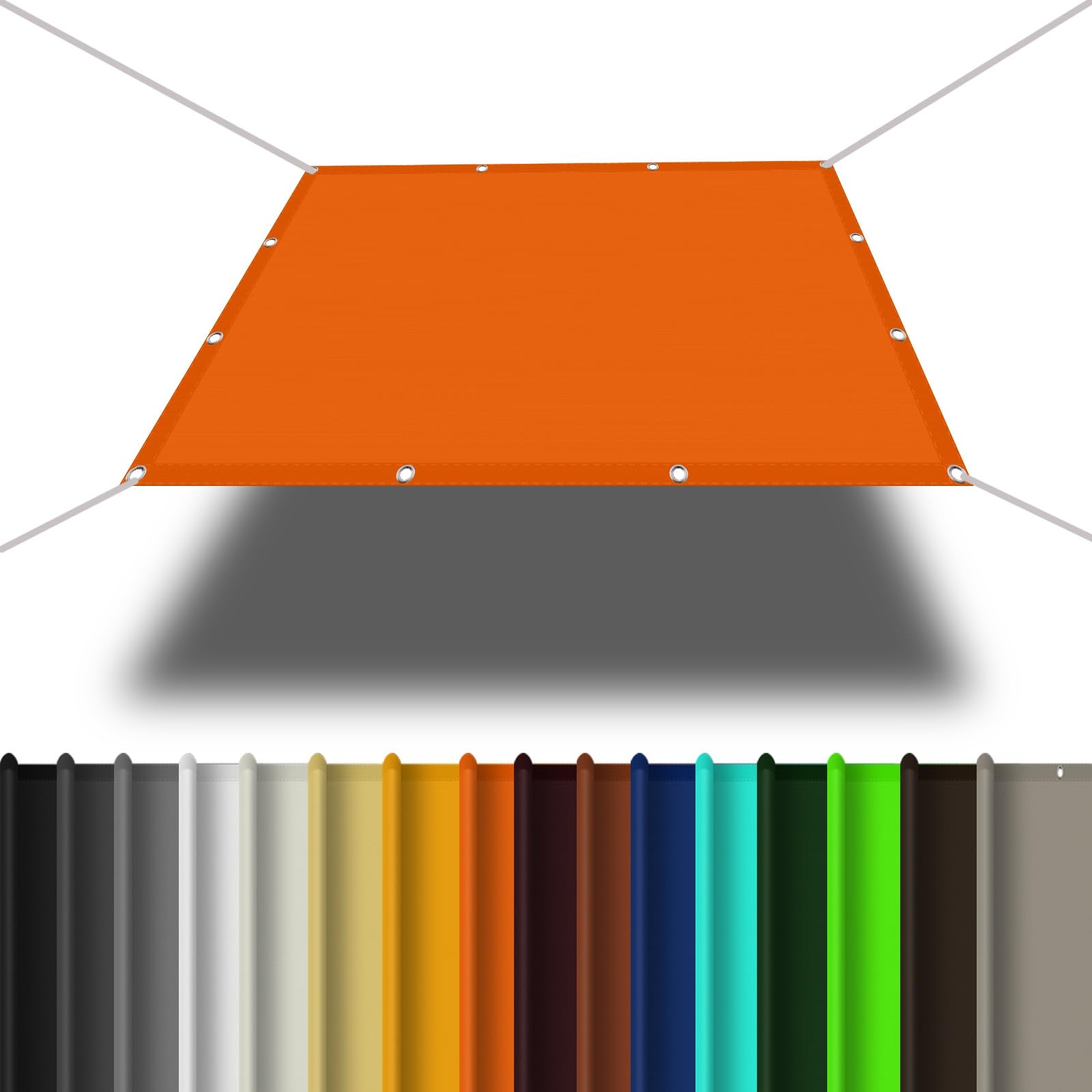 WQPMNYG Outdoor Canopy Shade Sail 4 x 4.5 m Rectangle Awning for Patio Garden Party Camping Orange