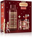 Kusmi Tea - Coffret Tsarevna Bio Edition 2022 - Idée Cadeau de Noël - Coffret d'une boîte de thé noir aromatisé avec une bouteille isotherme