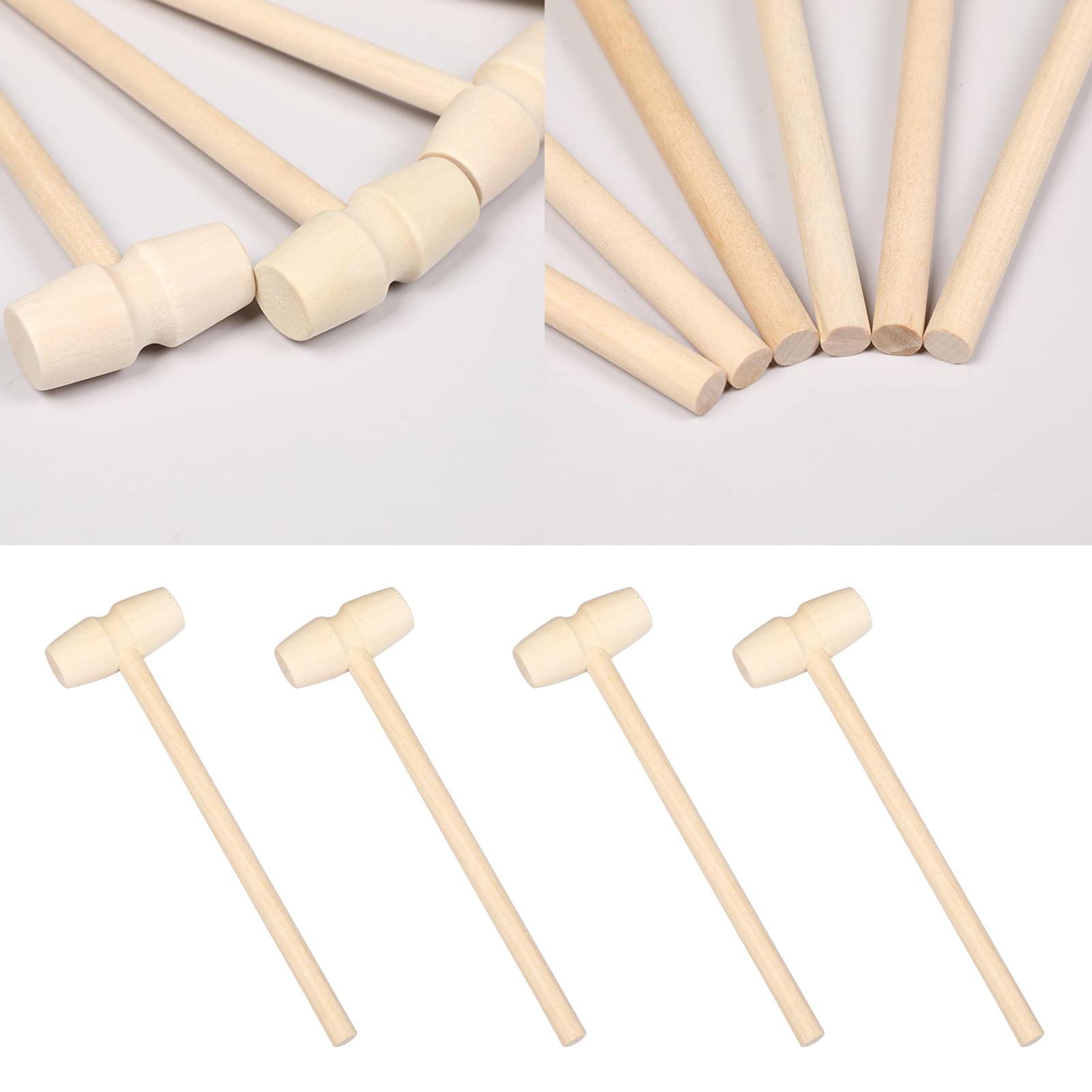 30 Piezas Mini Martillo Madera, Mazos de Cangrejo Madera, Mazos de Langosta, para Golpear el Chocolate, Nueces, Langostas y Conchas