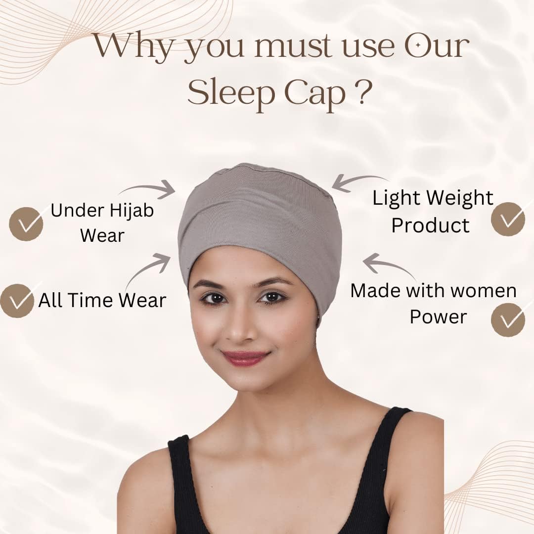 Chemo Hats Solid Sleep Cap Women's Bamboo Soft Headwear Cancer Cap Chemo Headwear Women - Image 5