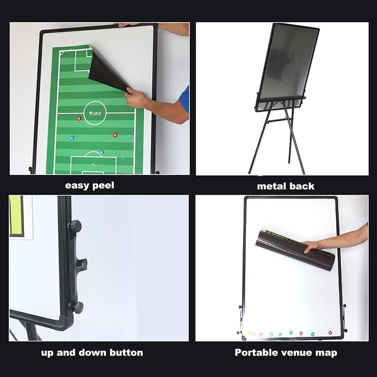 Lavagna Tattica Calcio Magnetic, Grande Tabellone Calcio con Supporto, Kit Allenatore Calcio