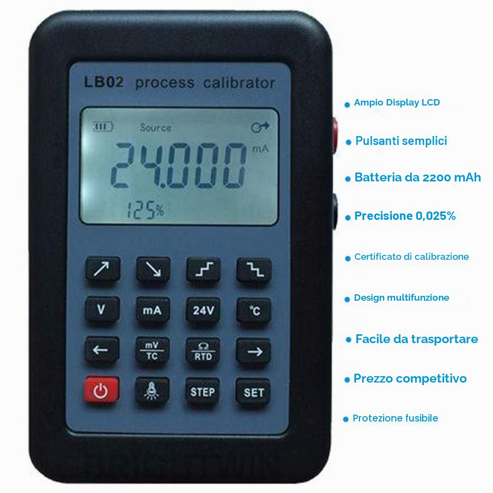 Toplionace LB02 Corrente di Resistenza Voltmetro Generatore di Segnale Sorgente Calibratore di Processo Display LCD 4-20mA / 0-10V / mV