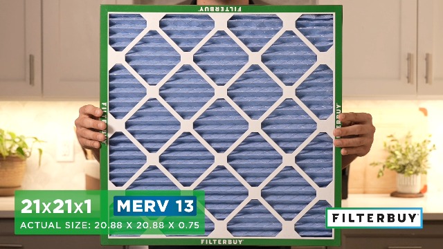 Image of Filterbuy 21x21x1 Air Filter MERV 13 Smoke & Allergy Defense (4-Pack)
