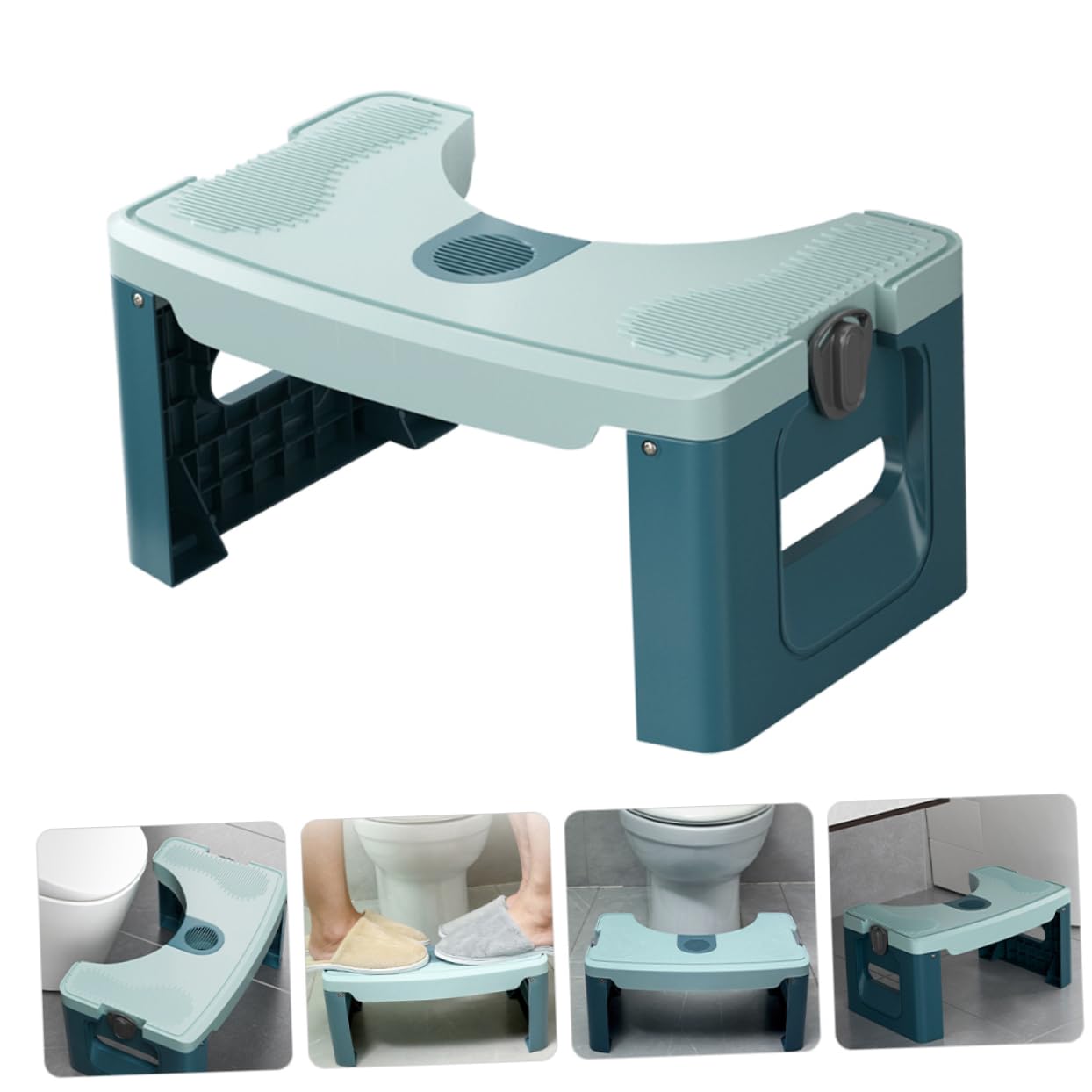 FOMIYES Ergonomic Squatting Footstool Foldable Step Stool for Adults Sturdy Toilet Stool Anti-Slip