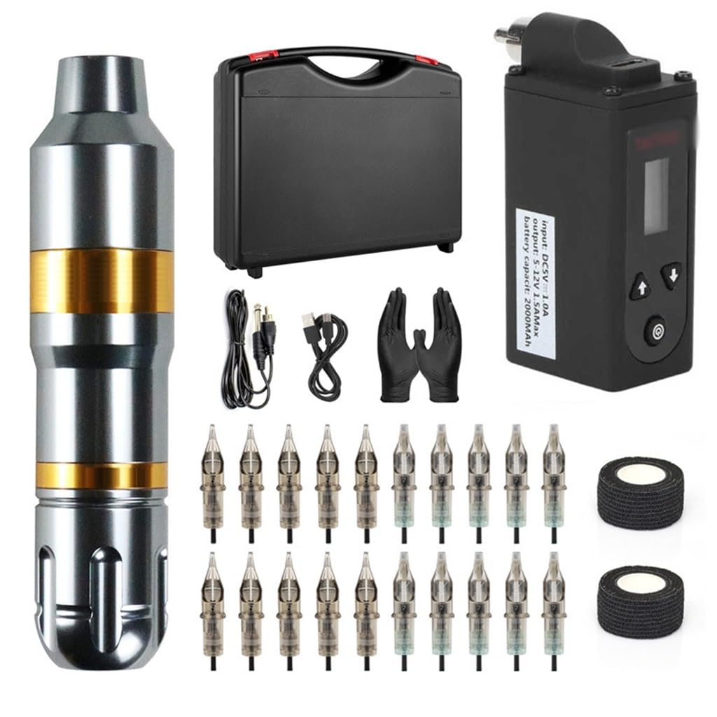 Power Tattoo Machine Set Rechargeable Battery Motor Pen Material