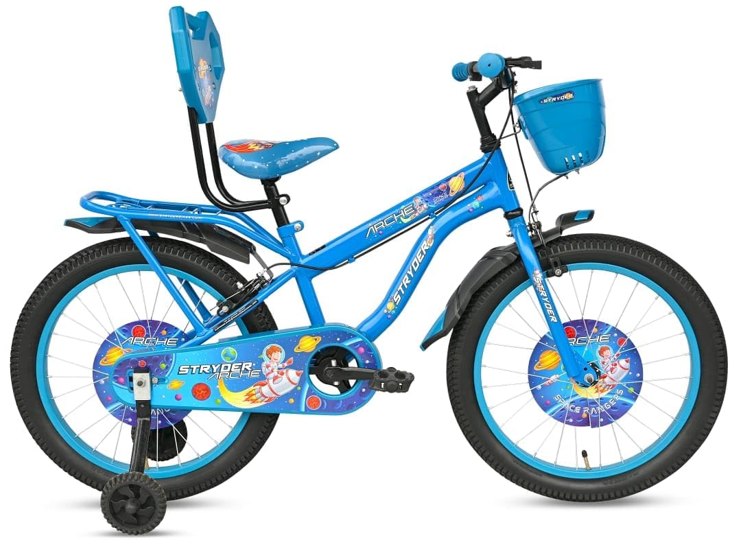 TATA Stryder Arche 20T Kids Cycle with Integrated Carrier and Support Wheel with Basket | 2.40" Wide Tyres | Ideal for Age 5-10 Years for Boys and Girls. (Blue) (B0CY8CDWGR) Amazon Price History, Amazon Price Tracker