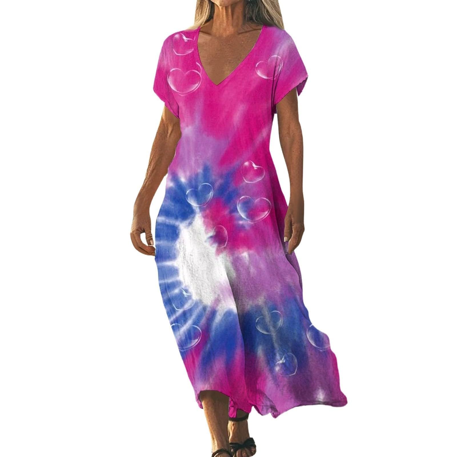 Abito estivo da donna, senza maniche, da spiaggia, scollo rotondo, stampa