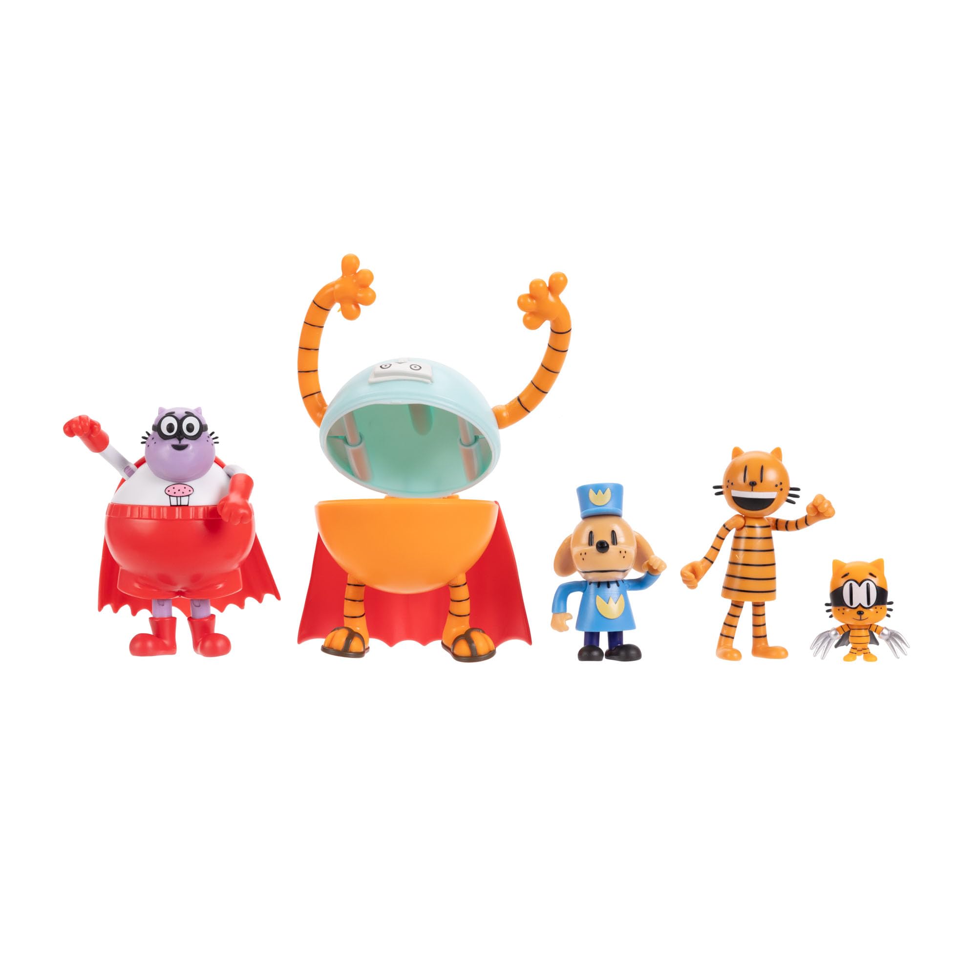 Dog Man Supa Buddies & Baddies 2.5" / 6.35cm Action Figure Multipack, Officially Licensed by Jakks Pacific - Image 2