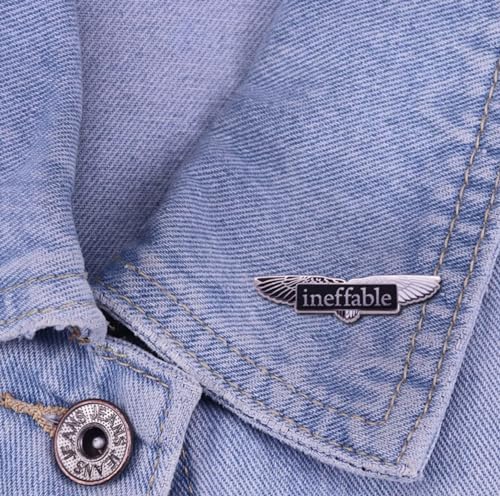 Image of Ineffable Good Omens Angel and Demon Halo Horns Wings Aziraphale Crowley TV Show Heaven Hell 1.4 inch Enamel Pin Badge
