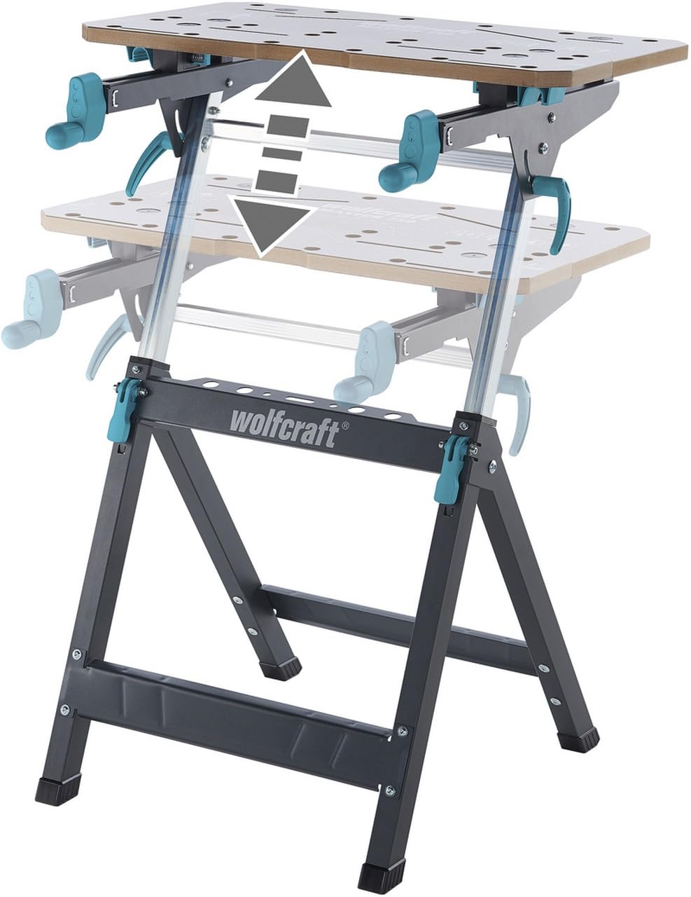 Wolfcraft 6871000 Tavolo di serraggio e macchina master ergo 13.2 kg Nero, Argento