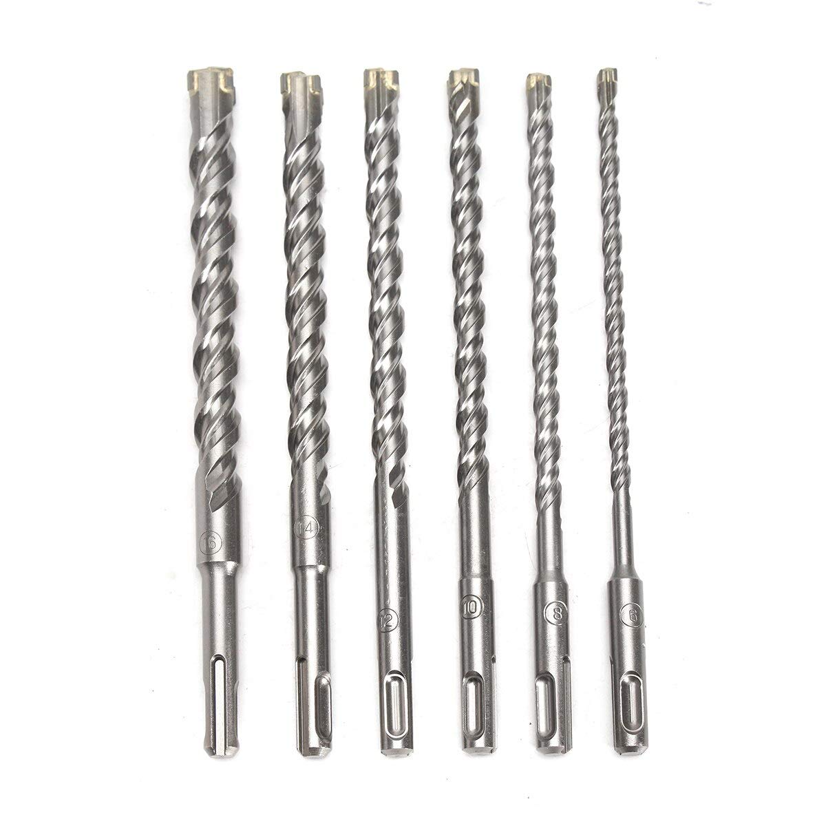 Zestaw wiertła obrotowego SDS Plus， 6 szt. Wiertła do muru SDS-Plus 210 mm Końcówka węglikowa 6-16 mm do betonu marmurowego