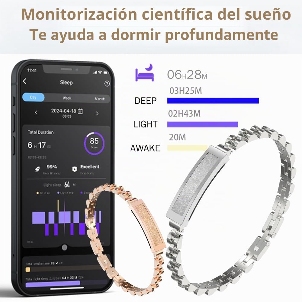Pulsera inteligente para mujer, monitor de actividad y frecuencia cardíaca, sueño, modos deportivos, oxígeno en sangre, IP68, impermeable