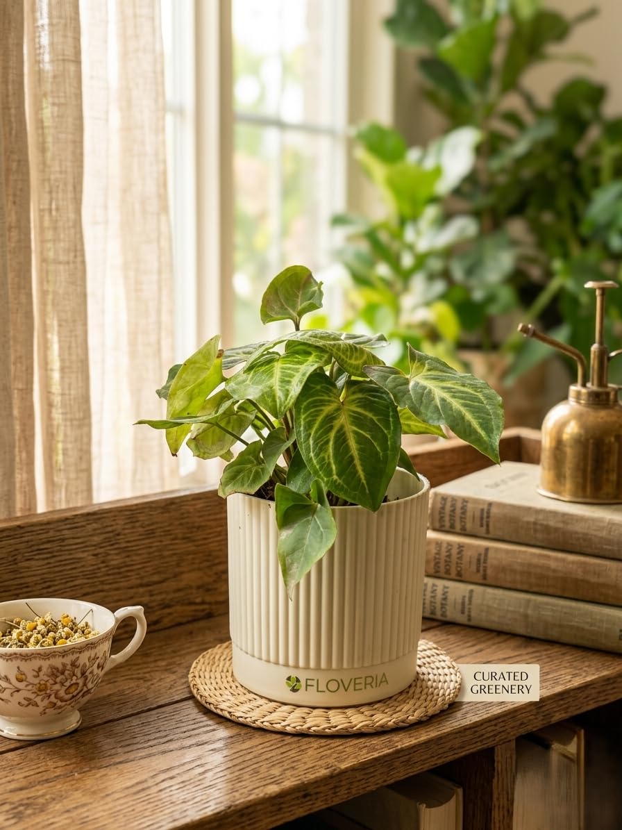 Syngonium Green Butterfly Natural Live Indoor Plant with Pot-image-11