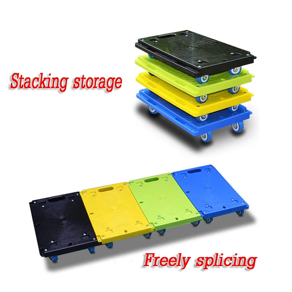 Transportroller Möbelroller ZHAOHUI Möbelhund Roller Rollbrett Polypropylen rutschfest Stumm Universalrad Innen- 150kg Schwerlast, 2 Größen (Color : Blue, Size : 60x40x15cm)