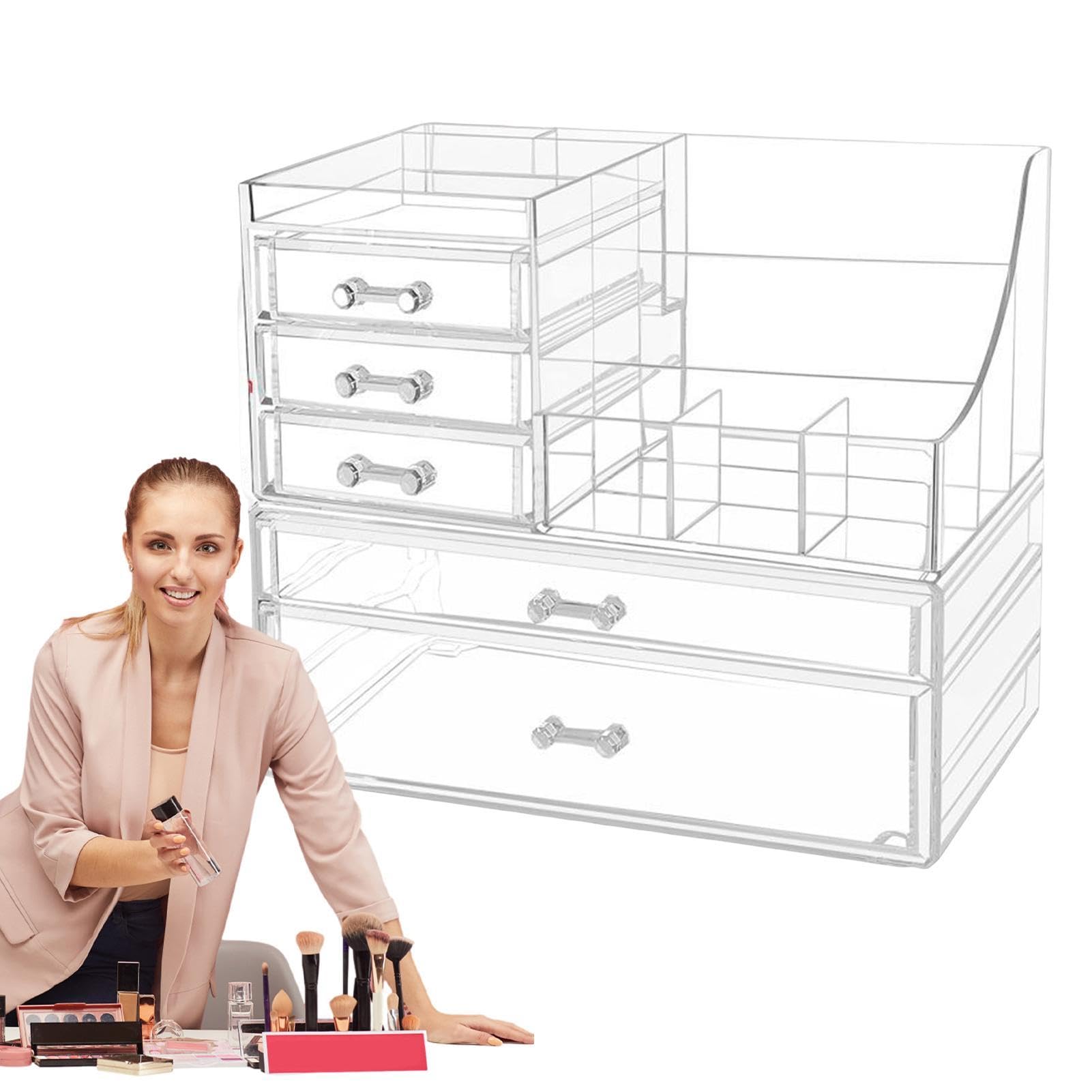 Organisateur de maquillage transparent – Tiroir de rangement de maquillage