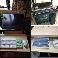 Vista 5 de Y&J Estante extensor de escritorio, plataforma ergonómica ajustable para teclado, cajón deslizante para teclado, instalación sin perforaciones, 19.7