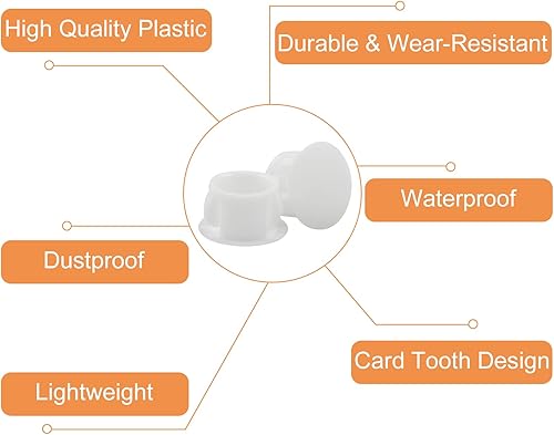 Miniatura 9 de 30 tapones de plástico para agujeros, 58 pulgadas (0.630 in), color negro, para muebles y postes de esgrima, ideales para gabinetes y agujeros de