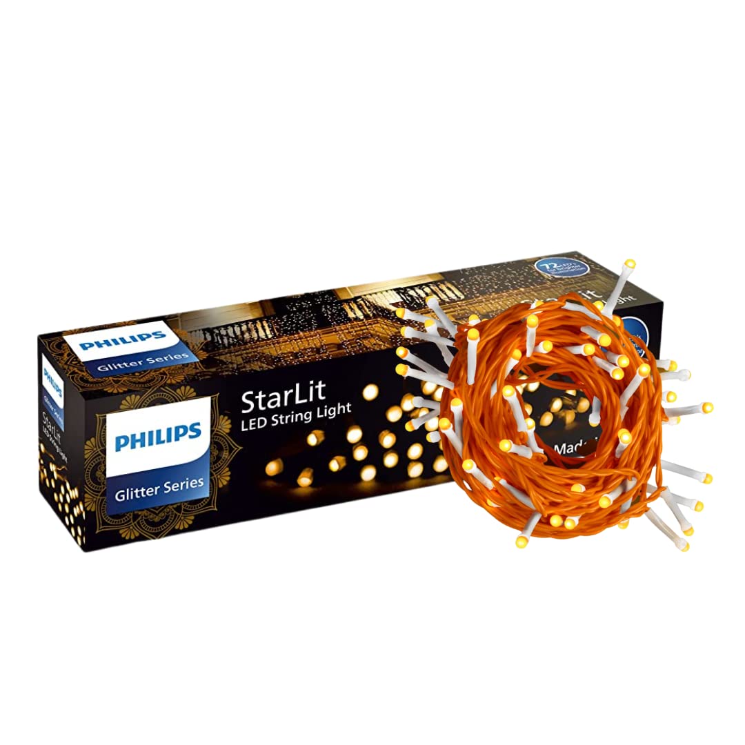 PHILIPS Starlit 12 Meter 72 LEDs String Light for Decoration | Festival LED String Light for Diwali, Christmas and Home Decoration| Amber (Orange), Pack of 1 (B0B5RMSGFX) Amazon Price History, Amazon Price Tracker
