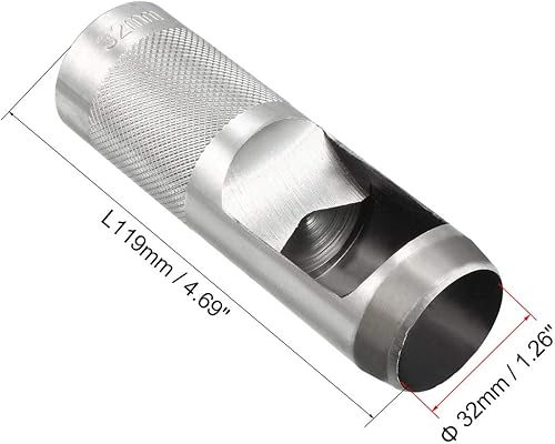 Vista 3 de uxcell Acero redondo Artesanía de cuero Agujero hueco 1.260 in para cinturón de cuero banda reloj Junta