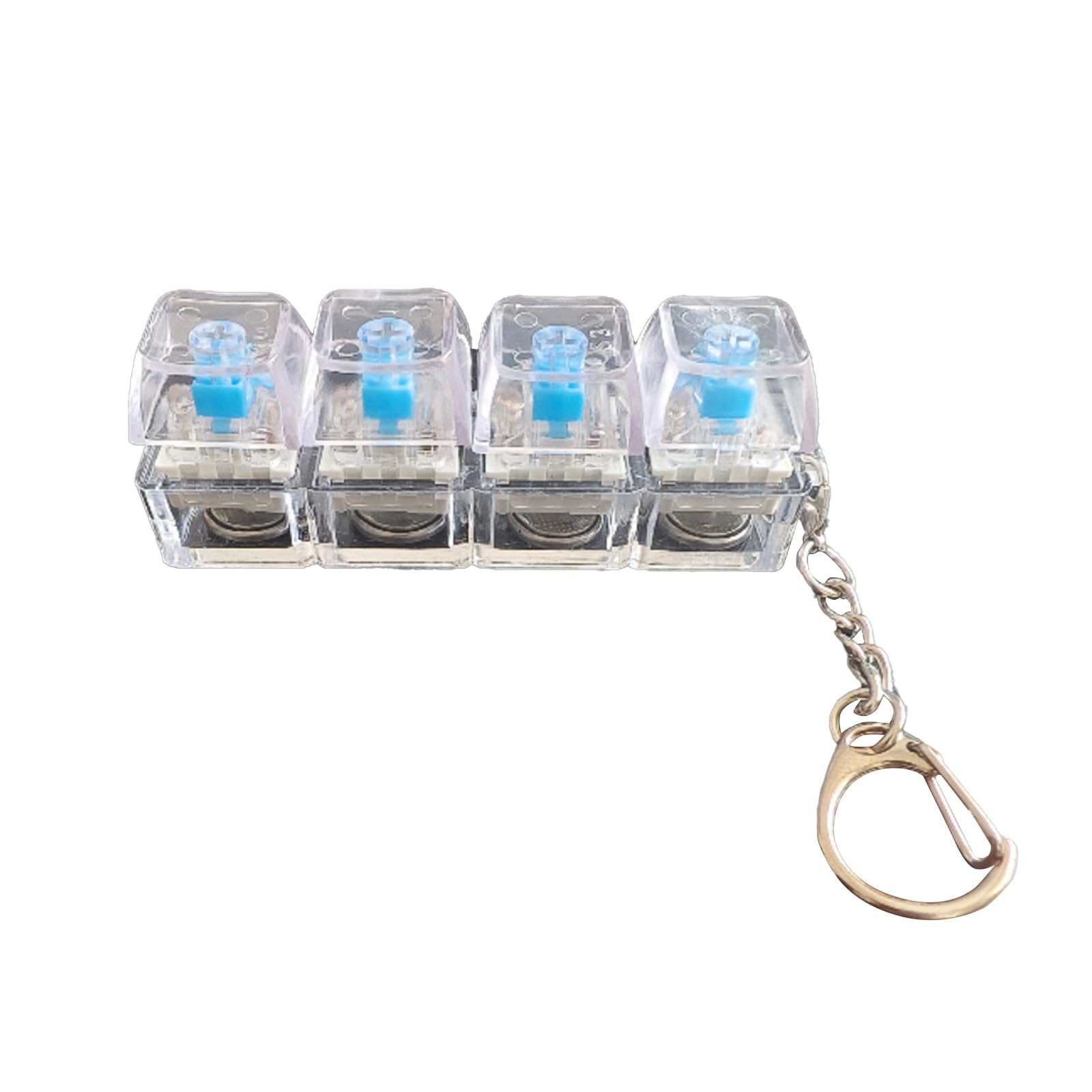 Keyboard Clicker Fidget Toy Light Up , 4 Buttons with Keychain, Mechanical Switch Tester Tactile Clicky Sensory Toy, Portable ASMR Clicky Fidget Cube for ADHD Anxiety Stress Relief (A)