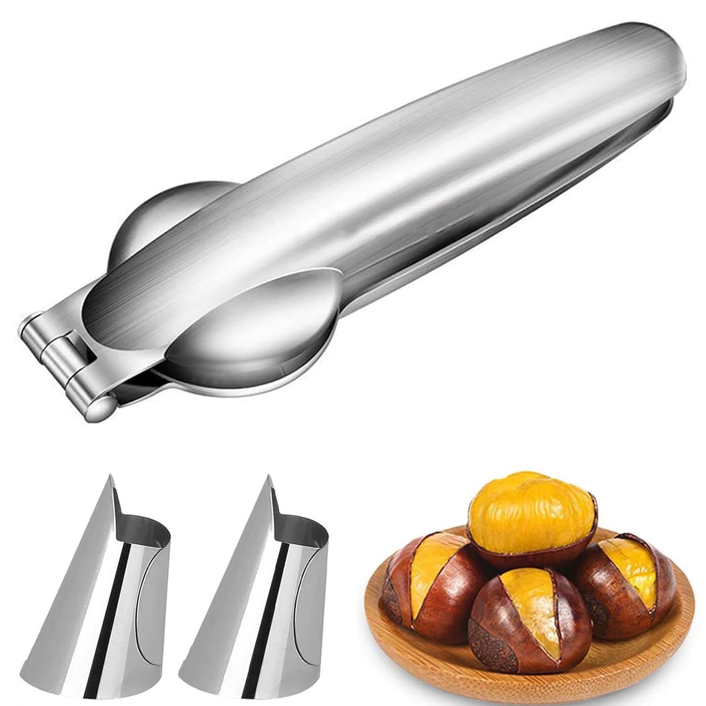 Bessy Shop Stainless Steel Chestnut Cutter,Multi-Function Clip For Chestnuts,Walnuts Hazelnuts Rust-Proof Kitchen Tool With Ergonomic Handle For Walnuts Dry Fruit Chestnut Nuts Sheller