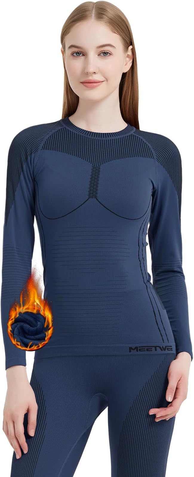MEETWEE Meetwee Women's Thermal Underwear Base Layer Set, Red