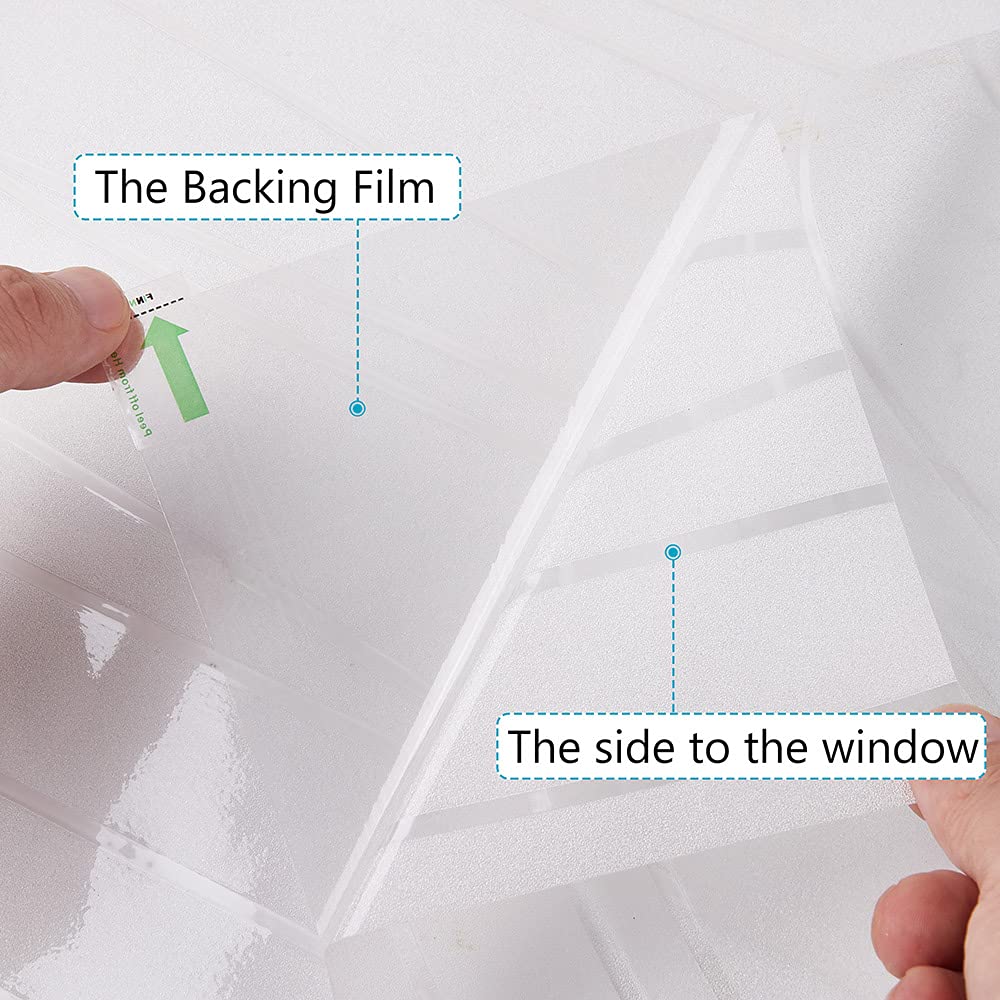 NINETREX Film de confidentialité en vinyle givré pour fenêtre - Autocollant décoratif amovible non adhésif - Contrôle de la chaleur - Anti-UV - Pour la maison, le bureau, le salon - 80 x 40 cm