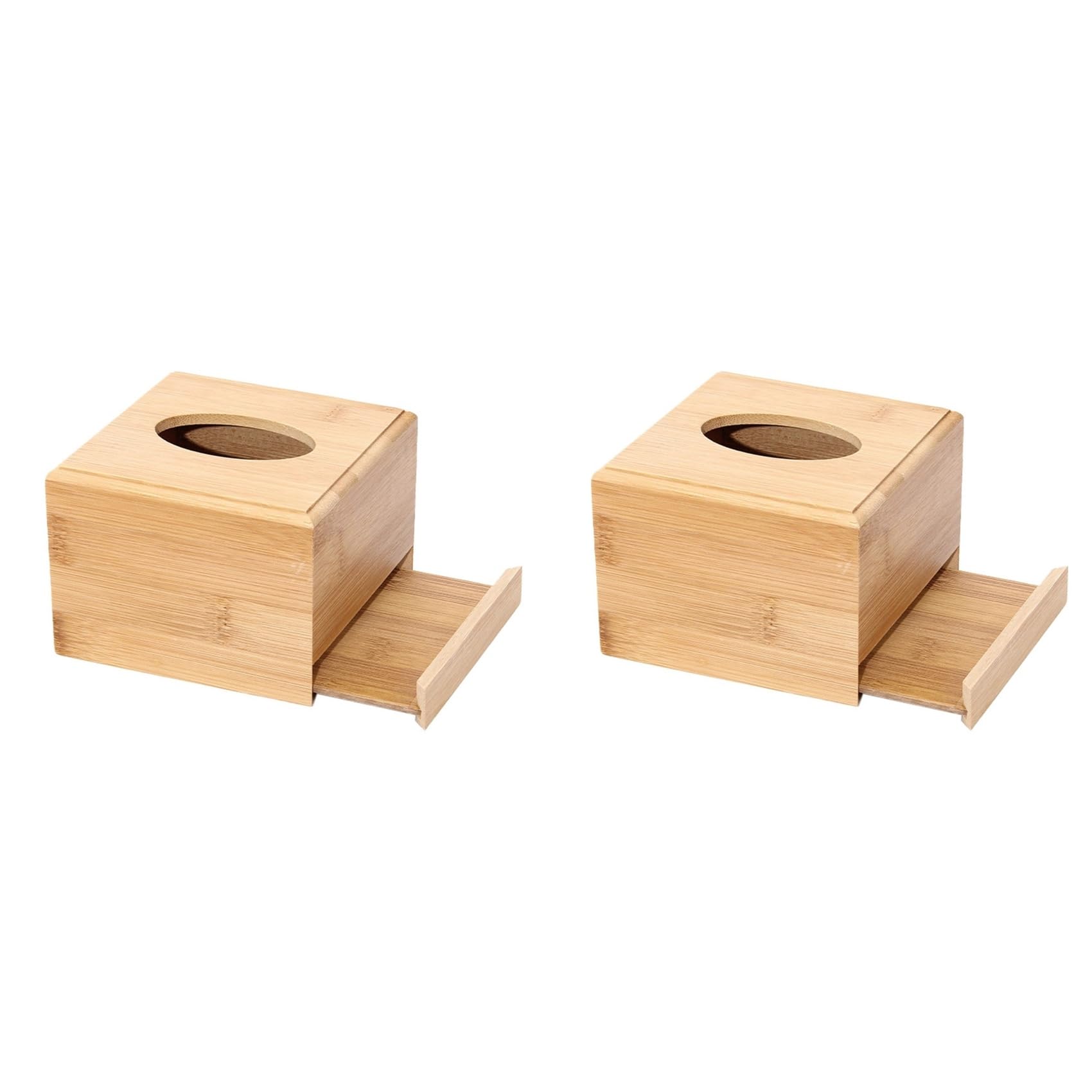 Hndhbfgrt 2X Roll Wooden Square Tissue Box Tissue Paper Holder Farmhouse Tissue Case Bathroom Tissue Holder Wooden