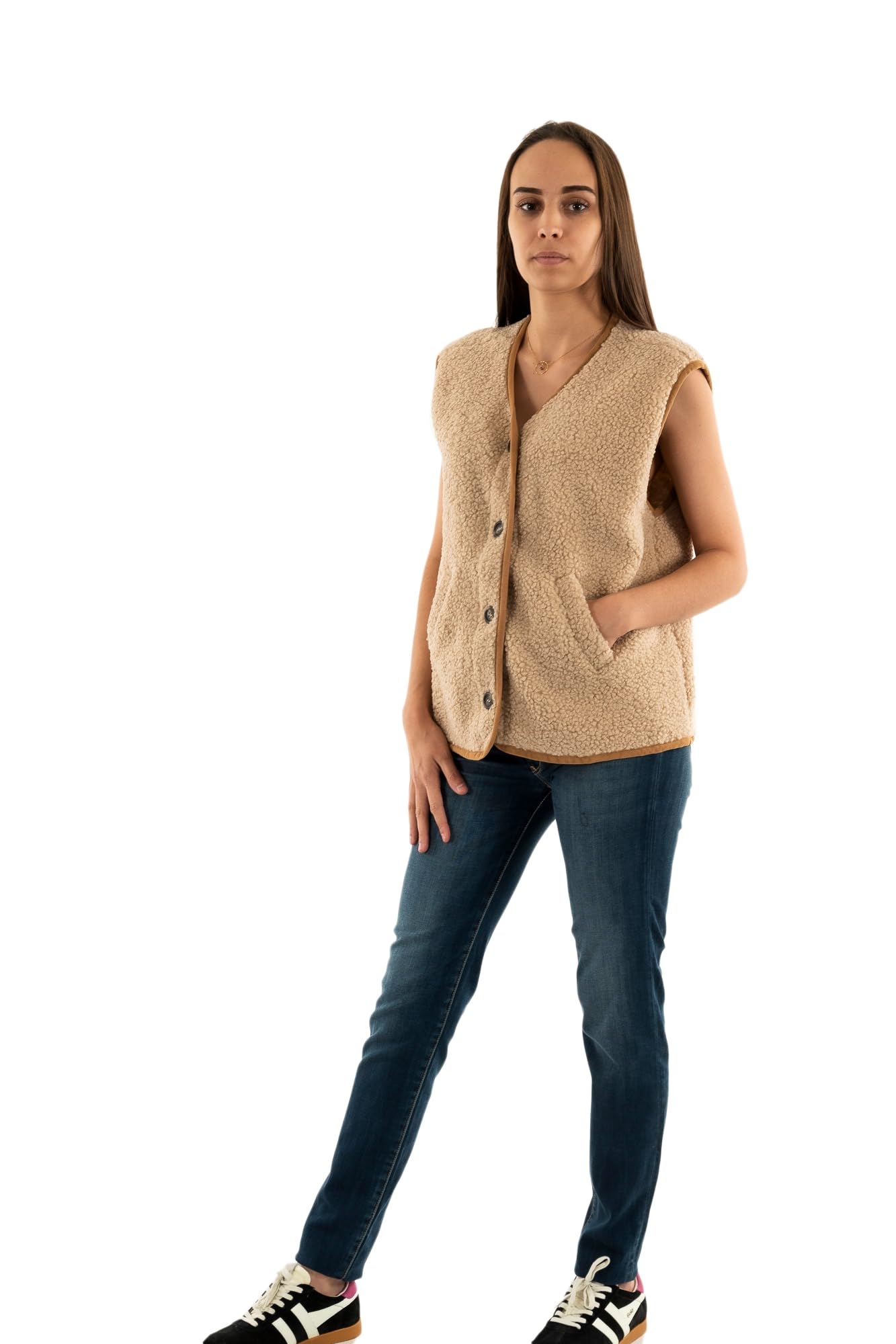 Please Gilet senza maniche l0dv 1170 beige