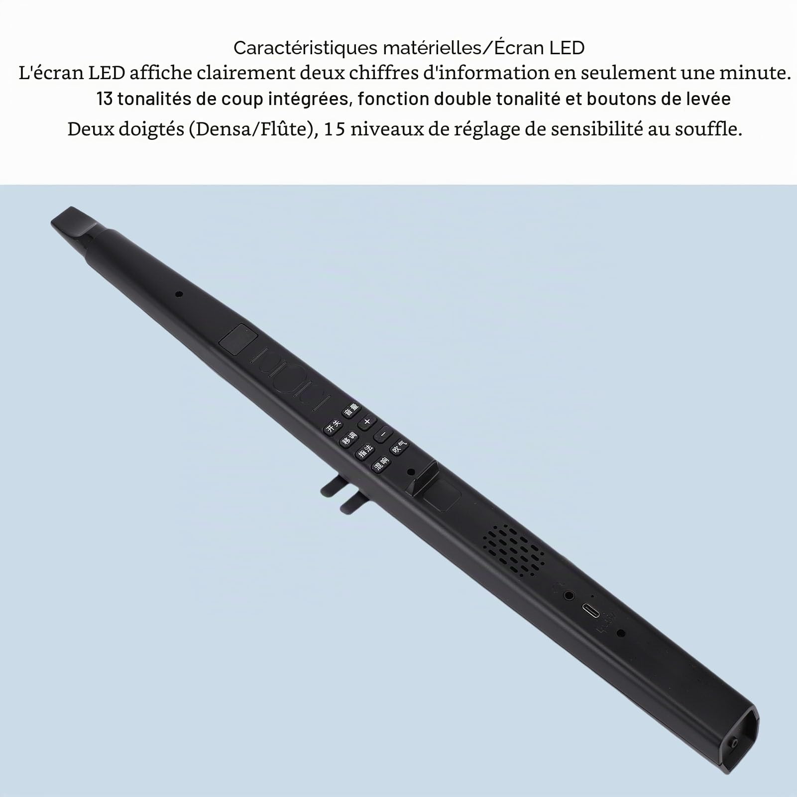 Saxophone électronique, mini-connectivité USB MIDI Saxophone électronique avec 13 Tons, Synthétiseur D'instruments à Vent Numérique, Construit en Haut-parleur HIFI 2W