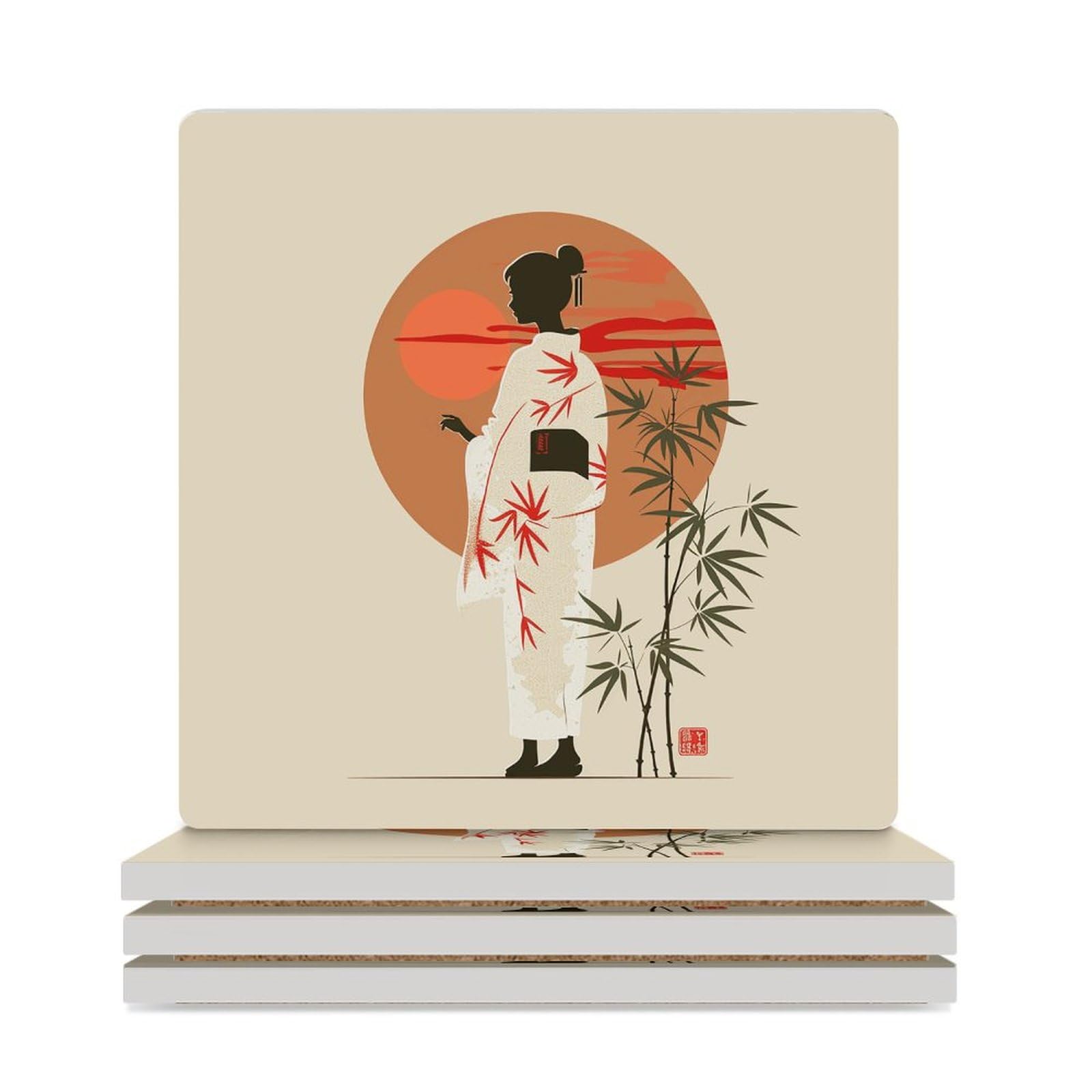 Dessous de verre traditionnel réutilisable et élégant imprimé table basse